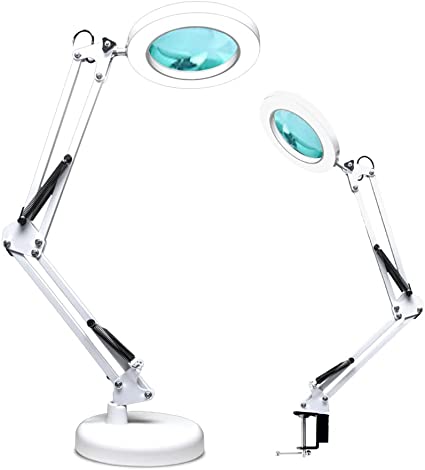 A MelhorObra apresenta as 10 Melhores Luminárias de Mesa - Luminaria Led Ring Light de Mesa Articulavel Abajur C/Garra Controle Intensidade Lupa Aumento Branca