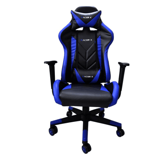 Cadeira Para Escritório Presidente Racer-X Modelo Rush Reclinável Azul