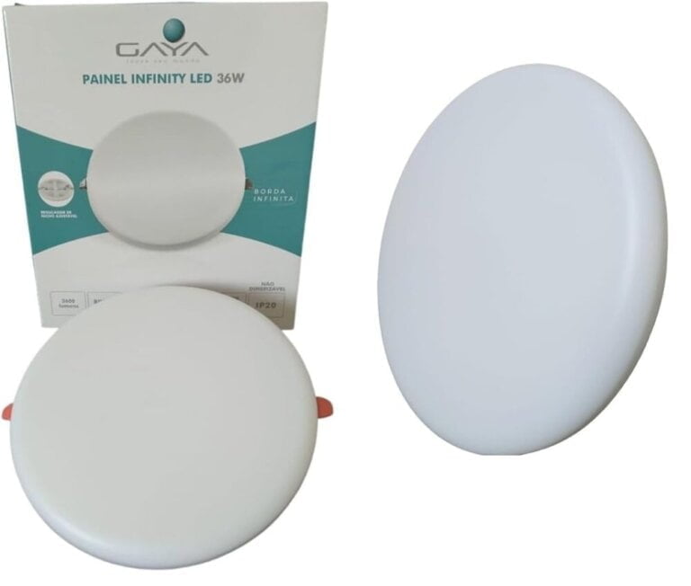 Luminária Painel Plafon Led Redondo 36W Embutir e Sobrepor Bivolt Borda Infinita, melhor, melhorobra, obra, construir, reformar, decoração, decorar, sala, teto,