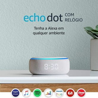 O alto-falante Amazon Echo Dot com relógio vem com Alexa, melhorobra, melhor obra, reformar, construir, decorar com tecnologia e inteligencia (2)