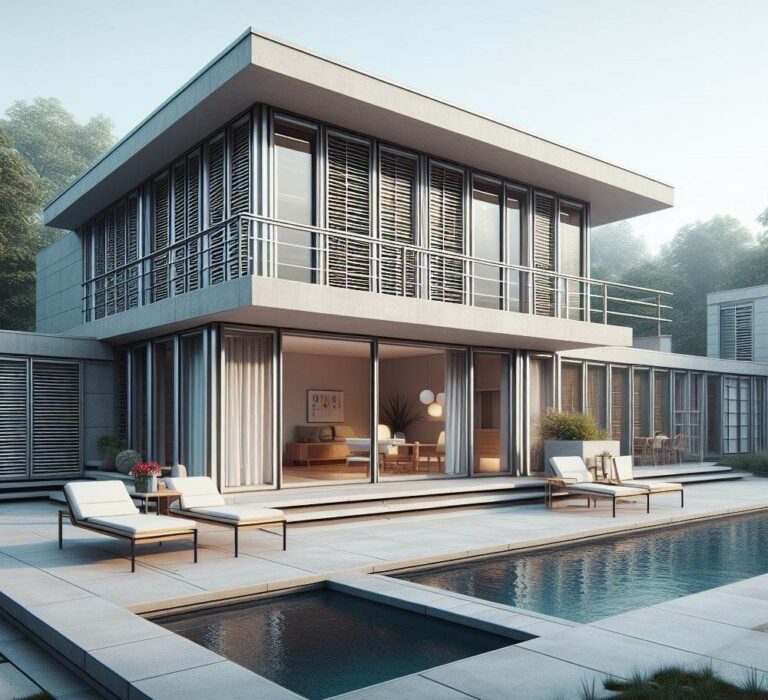 melhor obra apresenta imagem de casa com IA para post sobre melhores esquadrias de aluminios portas e janelas