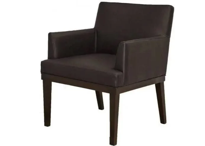 Poltrona Decorativa Para Sala de Estar e Recepção Beatriz W01 Corino Marrom - Lyam Decor, melhor, melhorobra, obra, melhorobra.com