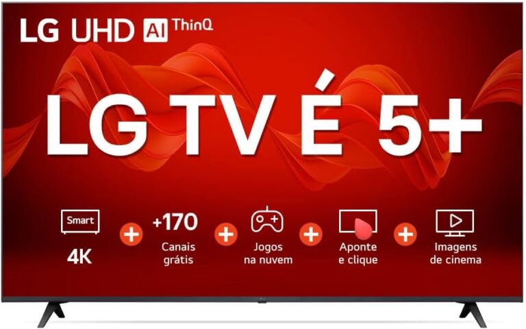 melhor obra apresenta imagem da Smart TV 75 4K LG UHD ThinQ AI 75UR8750PSA HDR Bluetooth Alexa Google Assistente Airplay2 3 HDMI