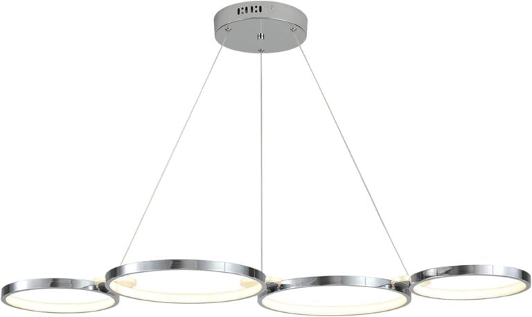 Melhor Obra apresenta imagem de Lustre moderno para decoração de ajustável luz suspensa com controle remoto (revestimento cromado)