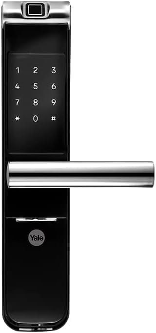 Fechadura Digital Yale YMF 40 com Biometria, compatível com Alexa, Preto Prata,fechadura intetigente, achei, melhor, oferta, melhorobra, porta, construção, construir, reformar, decorar